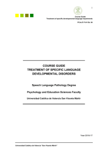 course guide treatment of specific language developmental disorders