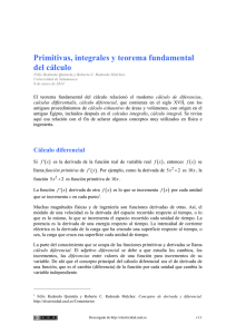 Primitivas, integrales y teorema fundamental del cálculo