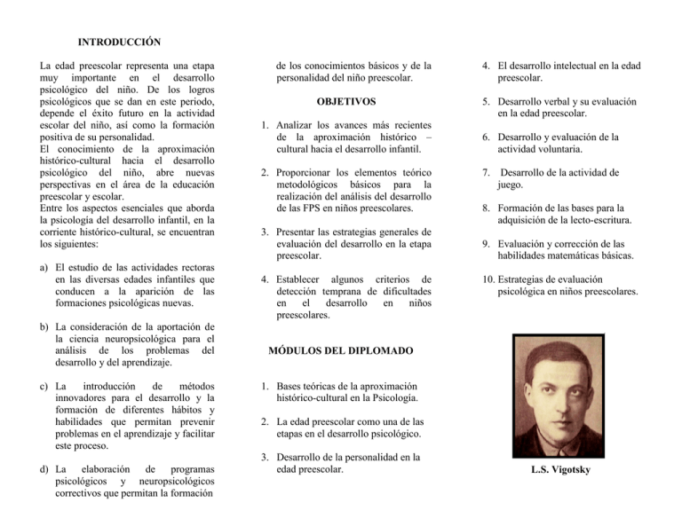 INTRODUCCI N La Edad Preescolar Representa Una Etapa Muy
