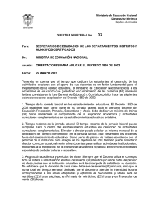 directiva ministerial - Ministerio de Educación