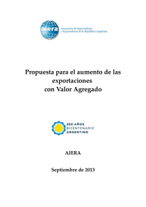 Propuesta de AIERA Aumentar las Exportaciones con valor Agregado