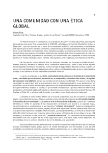 una comunidad con una &eacute;tica global