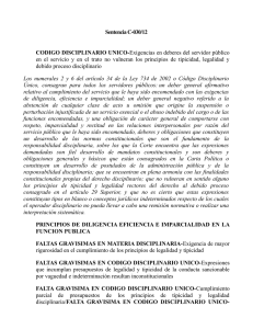 Sentencia C-030/12 CODIGO DISCIPLINARIO UNICO
