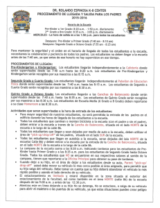 procedimiento de llegada y salida para los padres