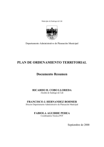 PLAN DE ORDENAMIENTO TERRITORIAL Documento Resumen