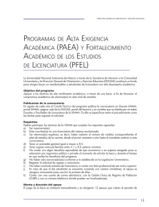 PROGRAMAS DE ALTA EXIGENCIA ACADÉMICA (PAEA) Y