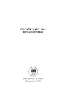 Lección inaugural 2004 - Universidad de Alicante
