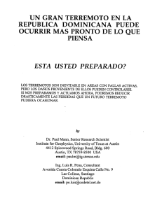 UN GRAN TERREMOTO EN LA REPUBLICA DOMINICANA PUEDE