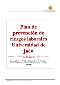 Plan de prevención de riesgos laborales Universidad de Jaén