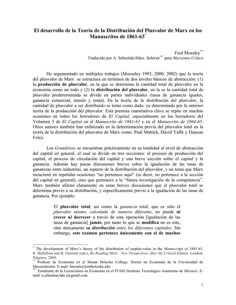 El Desarrollo De La Teoría De La Distribución Del