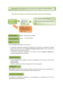 REGLAMENTO 1005/2009 sobre las Sustancias que Agotan la