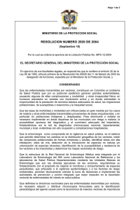 resolución 2920 de 2004 - Ministerio de Salud y Protección Social