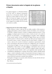 Primer documento sobre la llegada de los gitanos a España