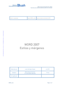 WORD 2007 Estilos y márgenes