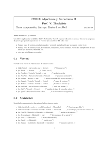 CI2612: Algoritmos y Estructuras II Prof. V. Theoktisto Tarea