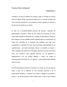 1 Procesos Críticos de Negocios Diego Muñoz V. Vinculado a la