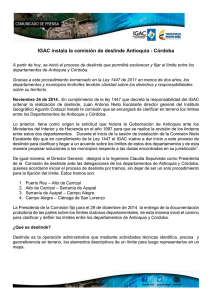 IGAC instala la comisión de deslinde Antioquia - Córdoba