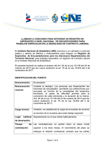 LLAMADO A CONCURSO PARA LA PROVISION DE CONTRATOS