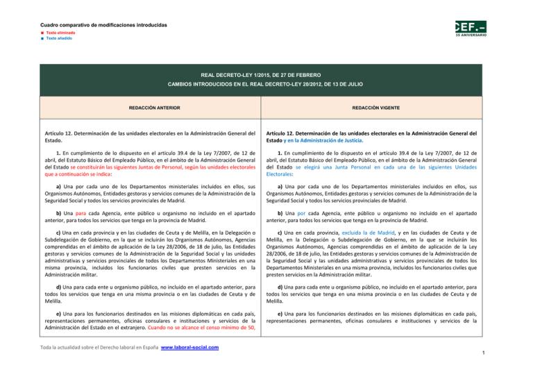 Artículo 12. Determinación De Las Unidades Electorales En La