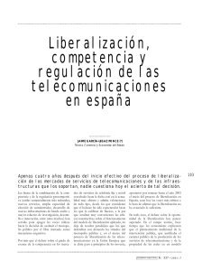 liberalización, competencia y regulación de las telecomunicaciones