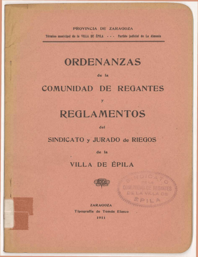 ORDENANZAS REGLAMENTOS - Biblioteca Virtual De Aragón