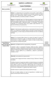 MARCO JURÍDICO Leyes Estatales - Gobierno Municipal de Zapopan