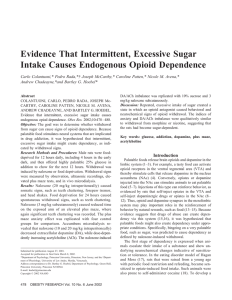 Evidence That Intermittent, Excessive Sugar Intake Causes