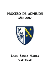 PROCESO DE ADMISIÓN año 2017 Liceo Santa Marta Vallenar