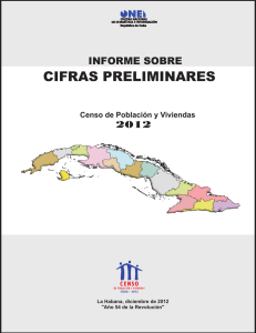 cifras preliminares - Oficina Nacional de Estadísticas. Cuba