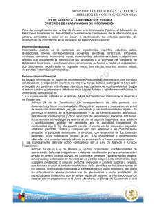 Criterios de Clasificación de Información Ministerio de Relaciones