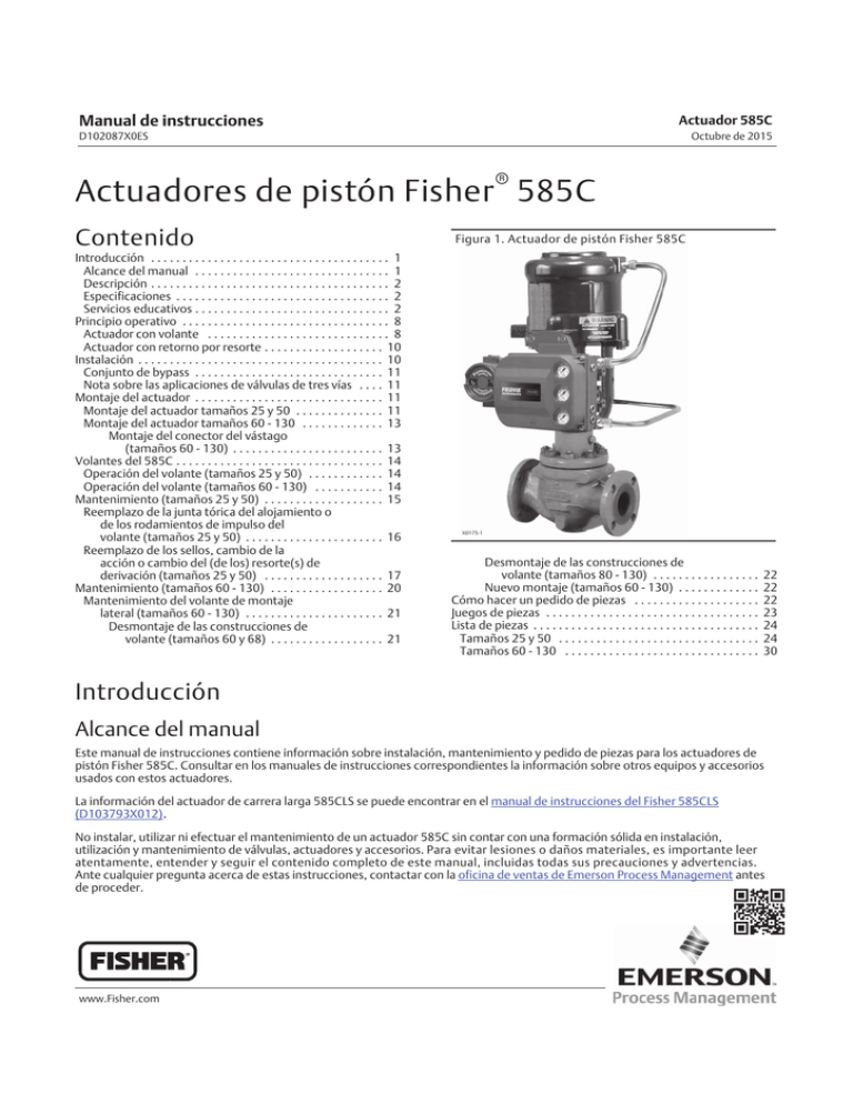Actuadores de pistón Fisher 585C