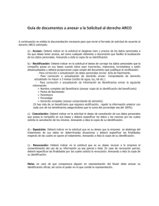 Guía de documentos para anexar a la solicitud ARCO