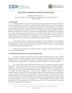 RESOLUCIÓN DE LEVANTAMIENTO DE MEDIDAS CAUTELARES