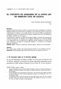 el concepto de aparcería en la nueva ley de derecho civil de galicia