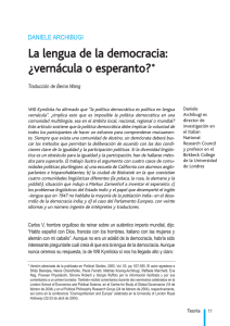 La lengua de la democracia: ¿vernácula o esperanto?