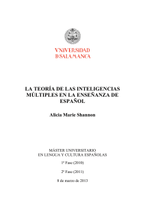 la teoría de las inteligencias múltiples en la enseñanza de español