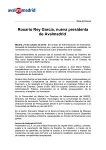 Rosario Rey García, nueva presidenta de Avalmadrid