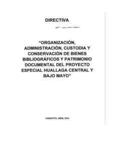 directiva "organización, administración, custodia y conservación de