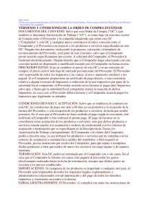 TÉRMINOS Y CONDICIONES DE LA ORDEN DE COMPRA