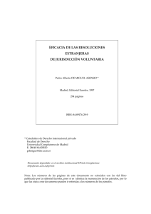 eficacia de las resoluciones extranjeras de jurisdicción voluntaria