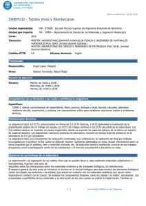 Tejidos Vivos y Biointercaras - Universitat Politècnica de Catalunya