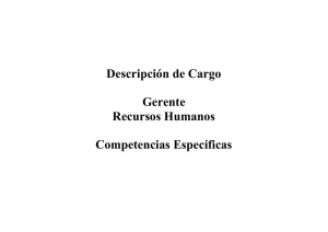 Descripción de Cargo Gerente Recursos Humanos