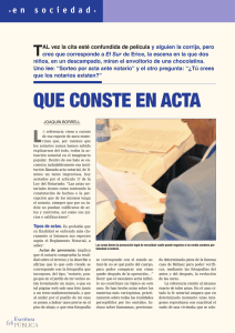 QUE CONSTE EN ACTA - Consejo General del Notariado