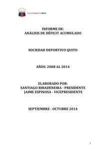 Déficit acumulado del Deportivo Quito llegaría a los