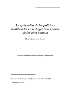 La aplicación de las políticas neoliberales en la Argentina a