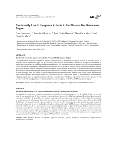 Biodiversity loss in the genus Artemia in the Western Mediterranean