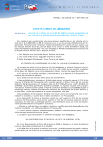 Acuerdo de creación de la Junta de Gobierno Local, designación de