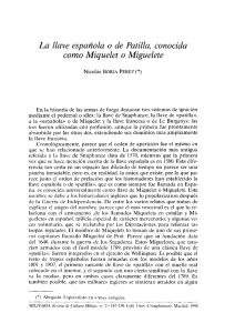 La llave española o de Patilla, conocida como Miquelet o Miguelete