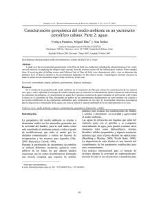 Caracterización geoquímica del medio ambiente en un yacimiento