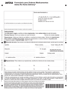 Formulario para Ordenar Medicamentos Aetna Rx Home Delivery®
